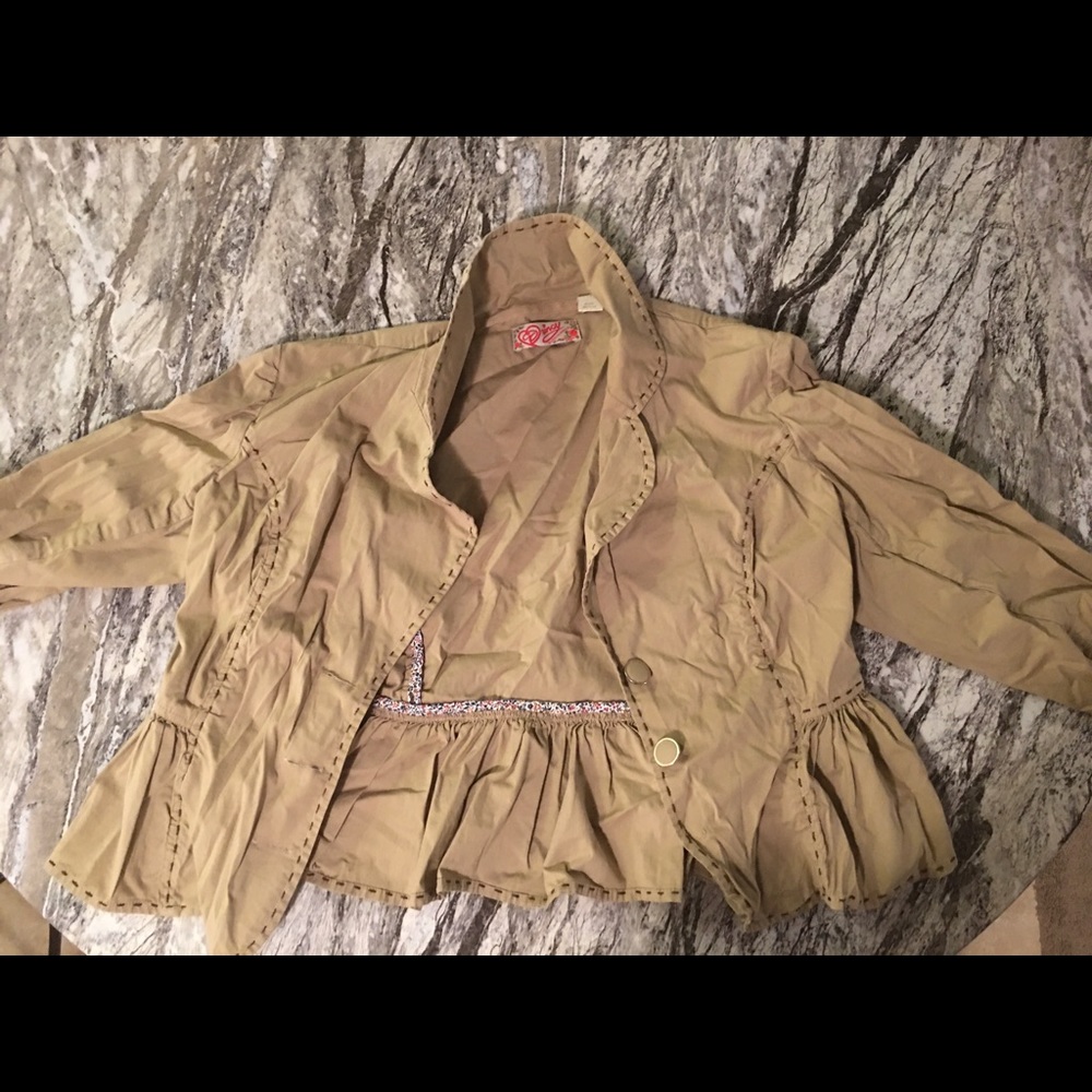Tan Chiffon Styled Jacket